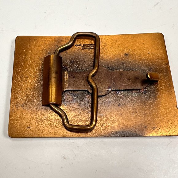 Vtg Masonic Freemason Bronze Metal Enamel Belt Buckle Harry Klitzner USA 70s - Picture 8 of 13